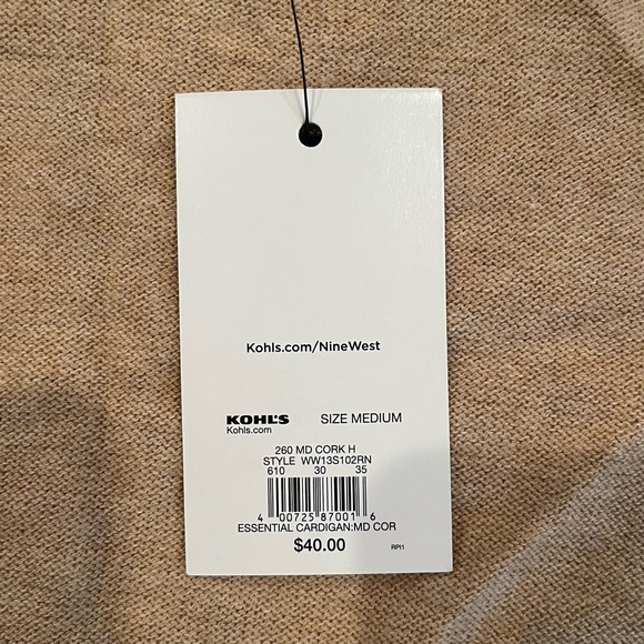 Nine West Essential Cardigan (Tan Heather) - Picture 3 of 4